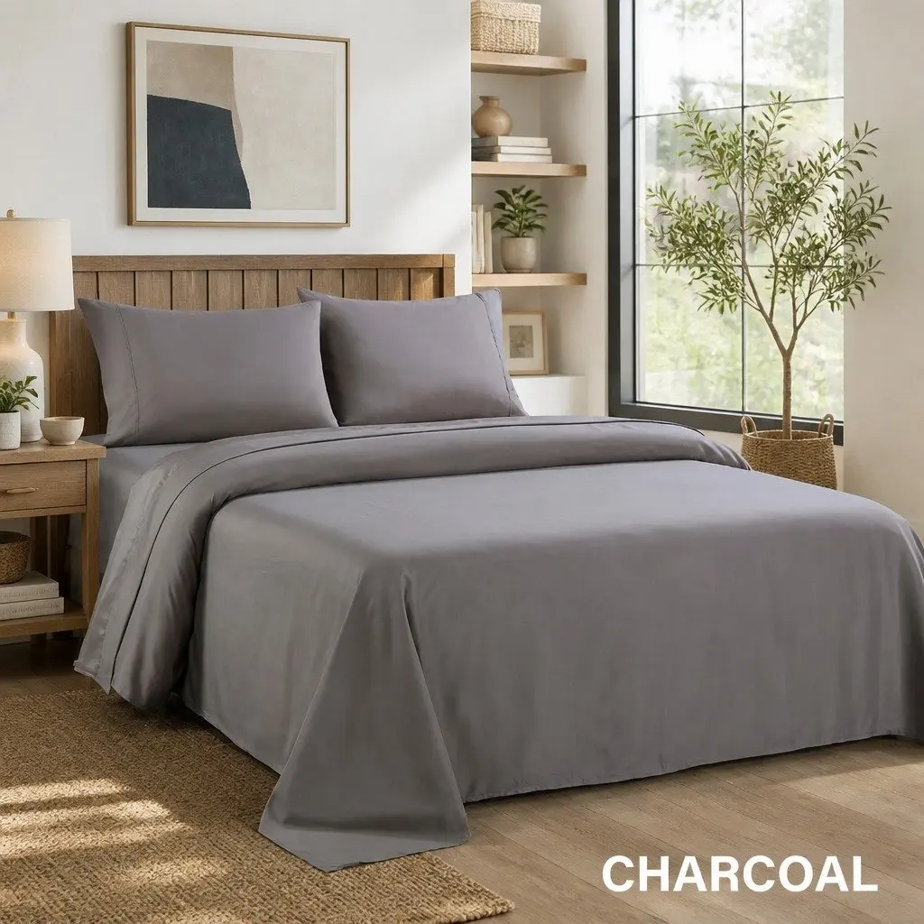 King Size Sheet Set for Bedding 1200TC Satin Weave 4 Piece