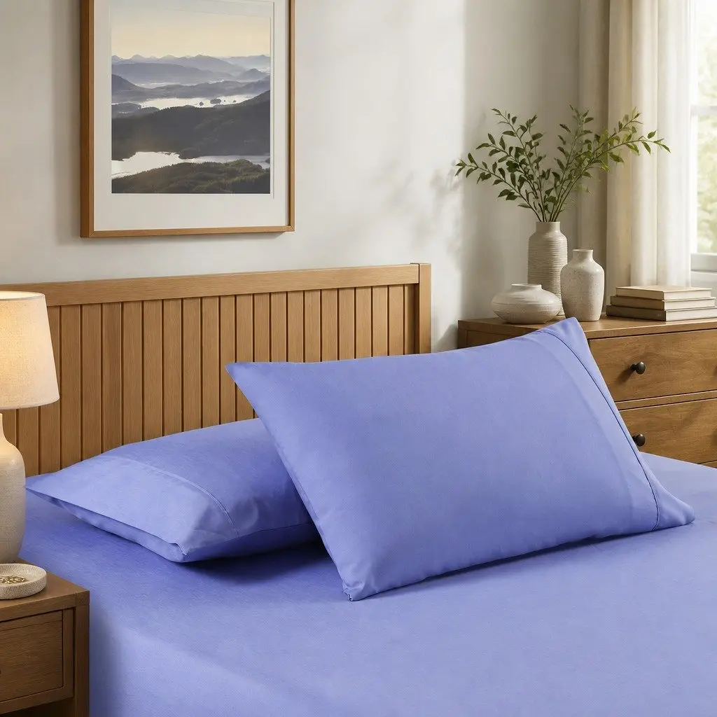 Bamboo Cooling Sheet Set Queen Mid Blue 2000TC Moisture Wicking