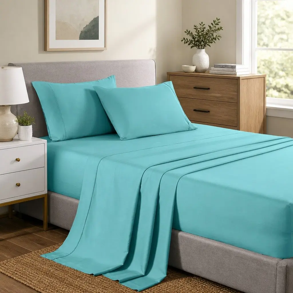 King Bamboo Sheet Set Aqua 2000 Thread Count