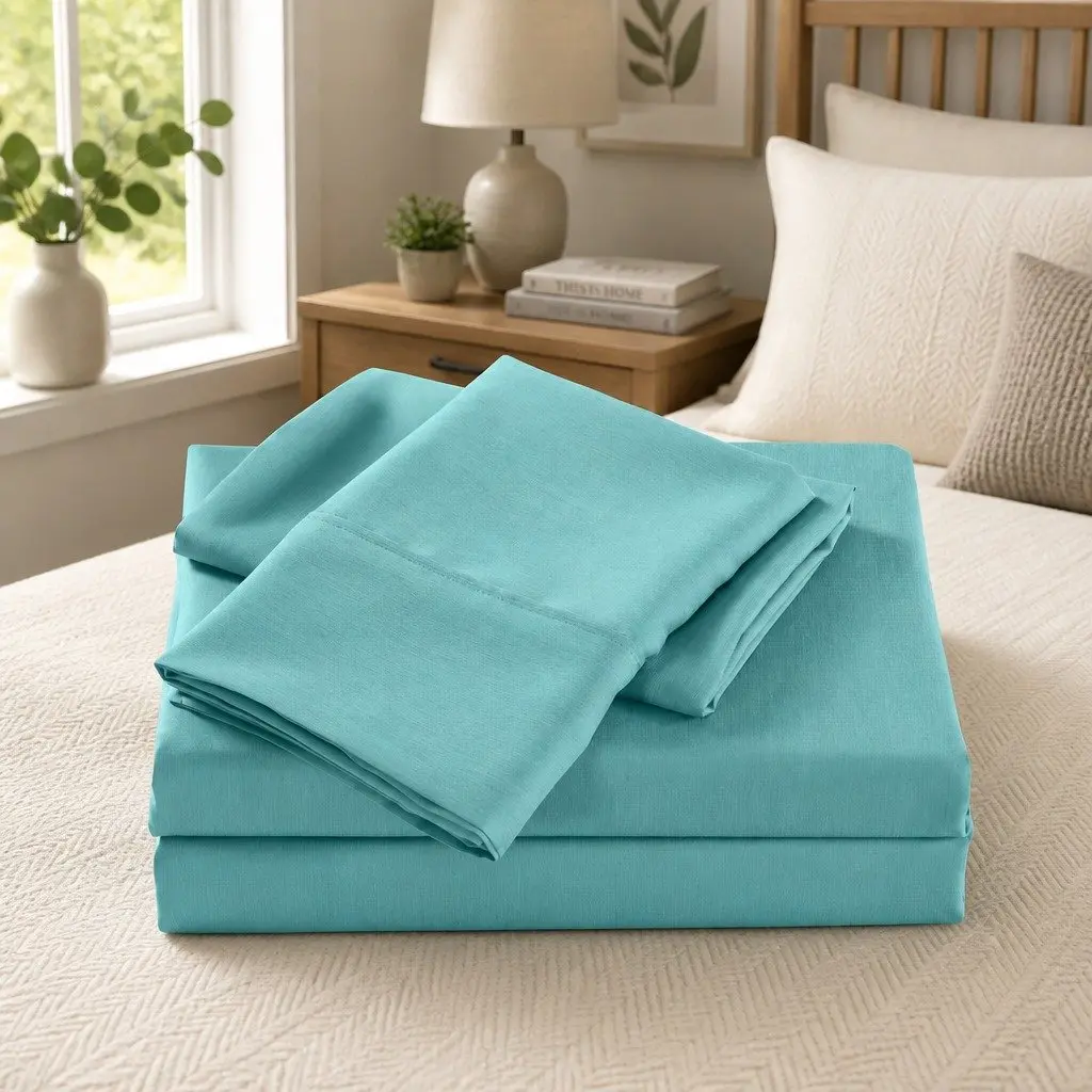 King Bamboo Sheet Set Aqua 2000 Thread Count
