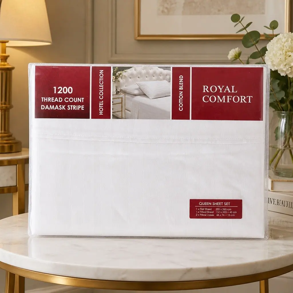 1200 Thread Count Queen Sheet Set in White