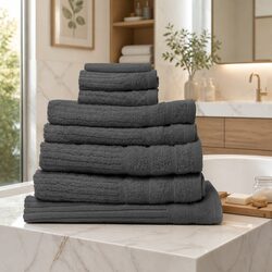 Egyptian Cotton Towel Set - 600GSM 8 Pieces with Bath Mat