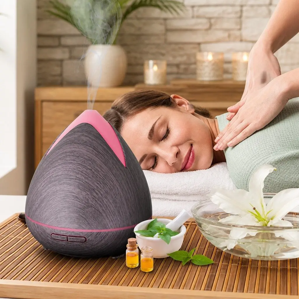 Ultrasonic Diffuser Aromatherapy 400ml for Home Bedroom with 7 LED Mood Lights