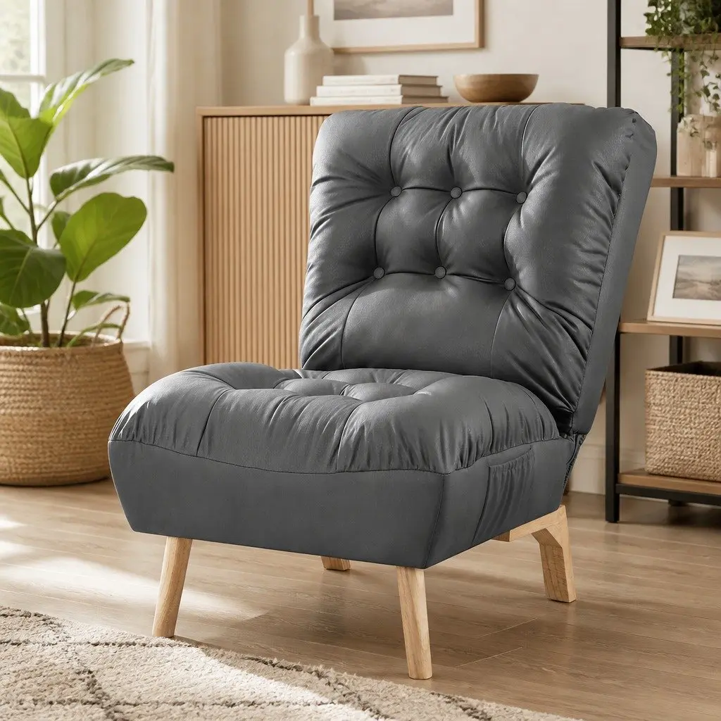Accent Recliner Chair Living Room Adjustable Backrest Grey