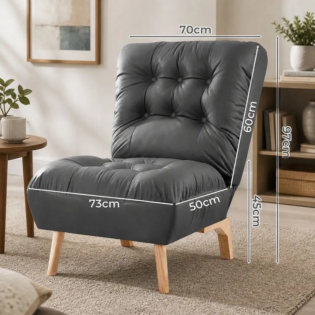 Accent Recliner Chair Living Room Adjustable Backrest Grey