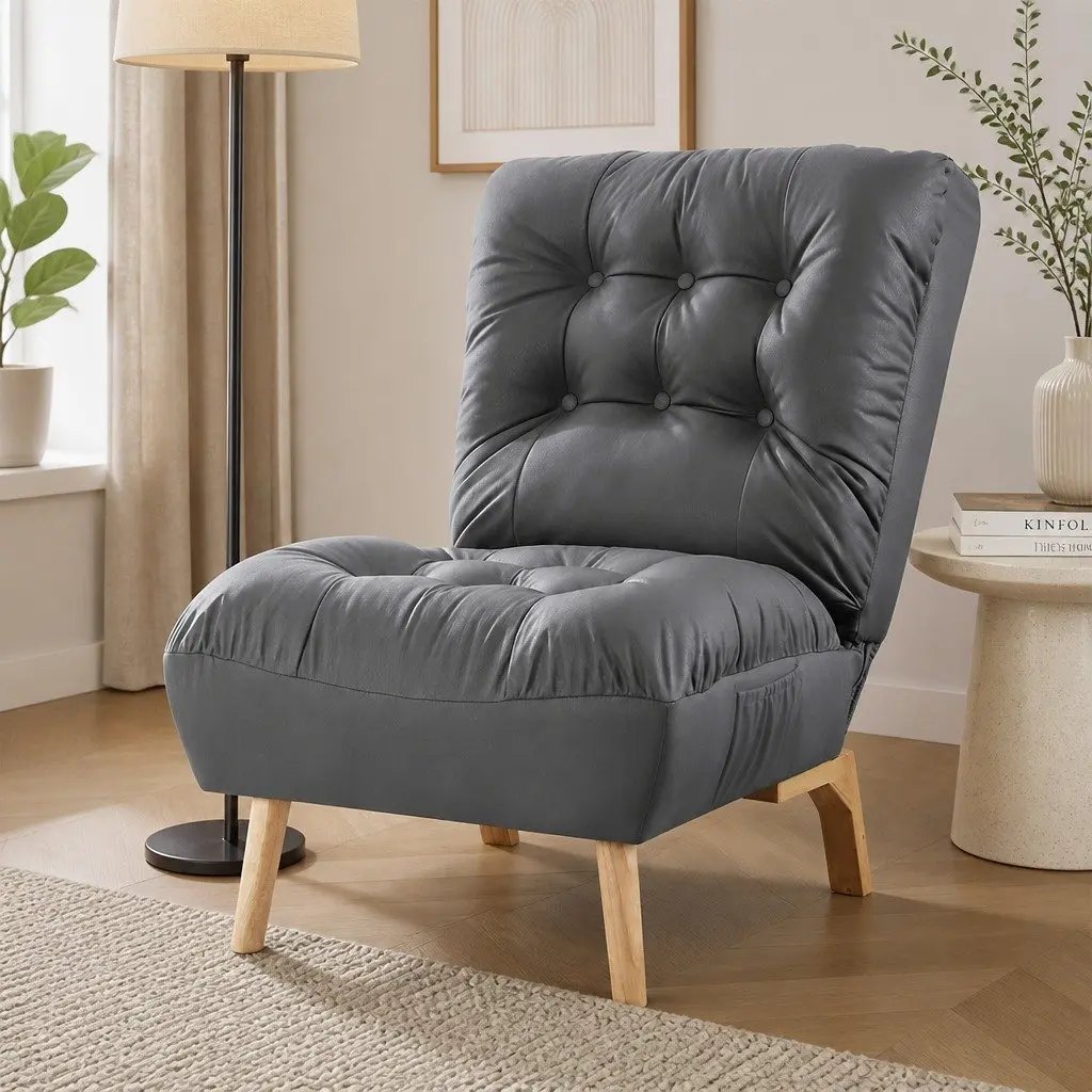 Accent Recliner Chair Living Room Adjustable Backrest Grey