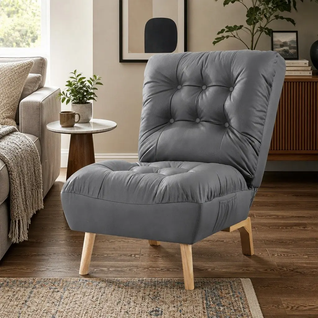Accent Recliner Chair Living Room Adjustable Backrest Grey