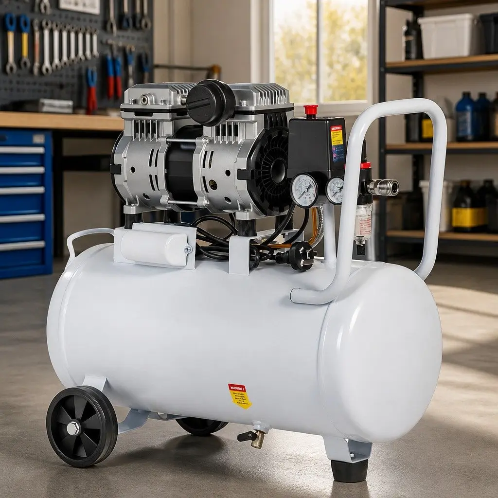 30L Air Compressor Quiet Oil-Free Portable Tyre Inflator 40L/Min 0.75HP