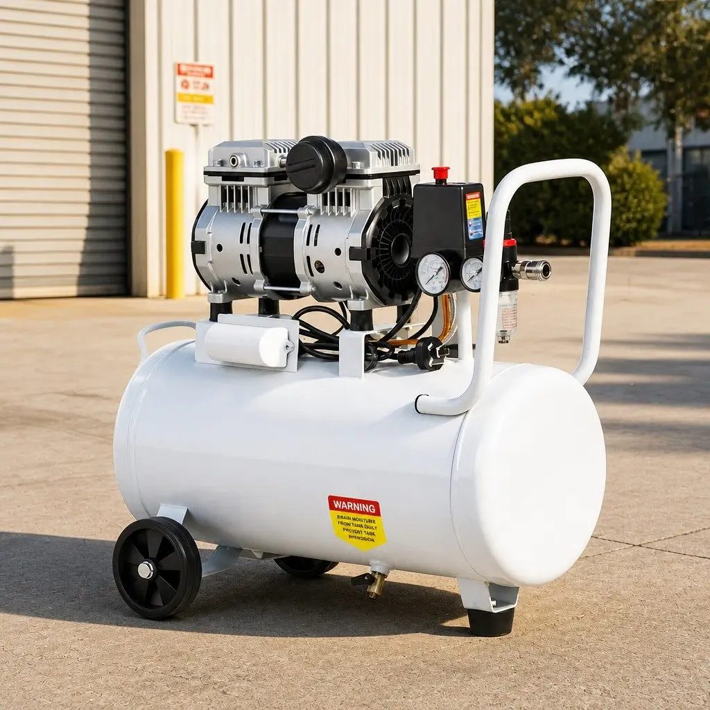 30L Air Compressor Quiet Oil-Free Portable Tyre Inflator 40L/Min 0.75HP