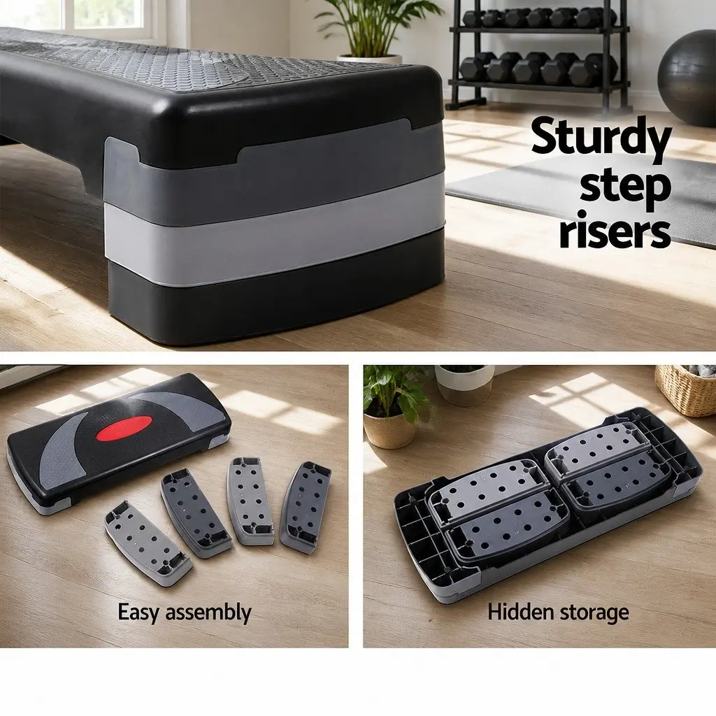 Aerobic Step Exercise Stepper 3 Level Adjustable Home Gym Training Fitness Bench