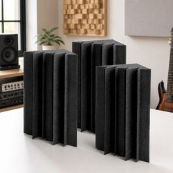 20 Black Corner Bass Trap Acoustic Foam Tiles - Specs Inside