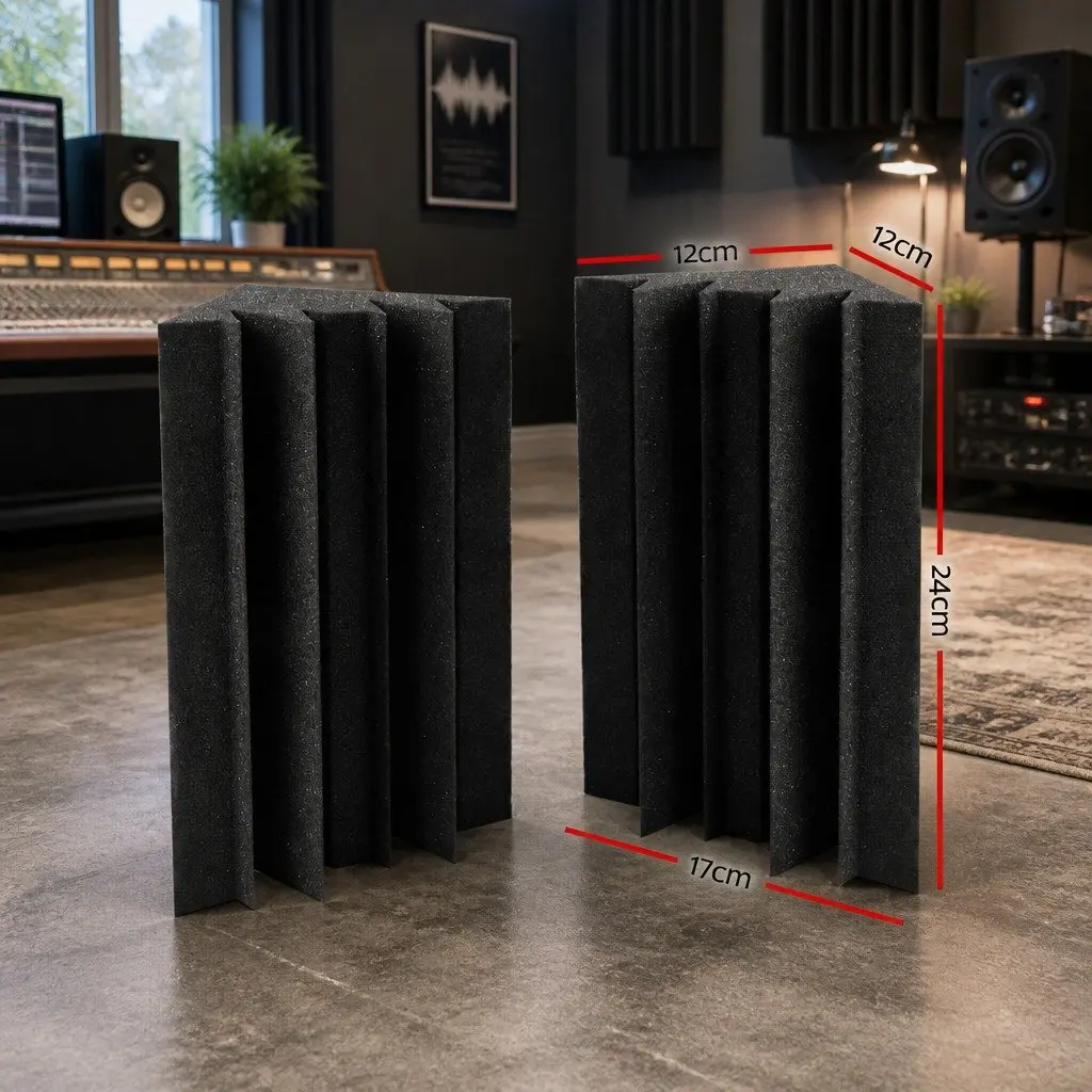 Acoustic Foam Corner Bass Trap 60 Pack Sound Absorption Soundproofing Tiles