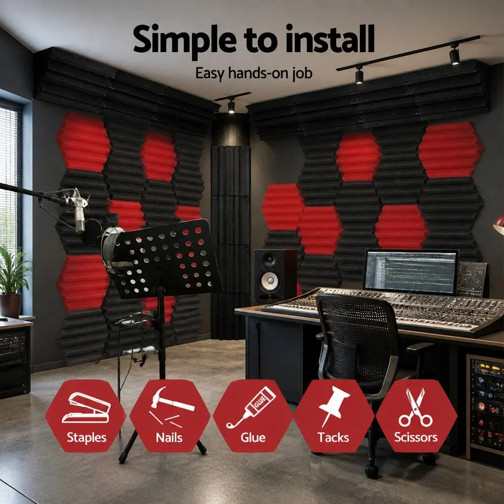 Acoustic Foam Corner Bass Trap 60 Pack Sound Absorption Soundproofing Tiles