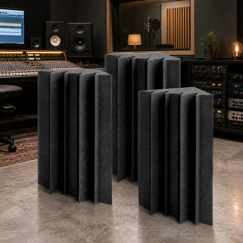 Acoustic Foam Corner Bass Trap 60 Pack Sound Absorption Soundproofing Tiles