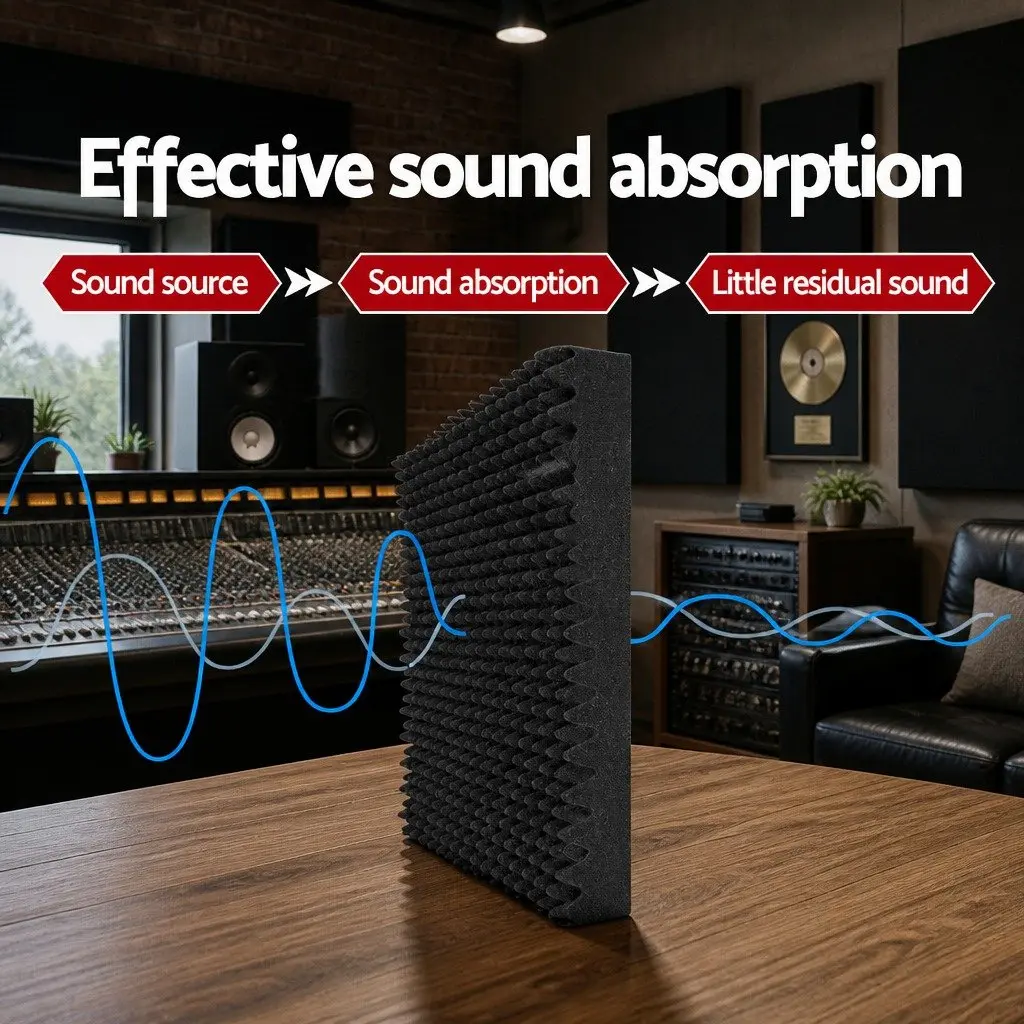 Acoustic Foam Eggshell Panels 20pcs 50x50x5cm Sound Absorption Soundproofing