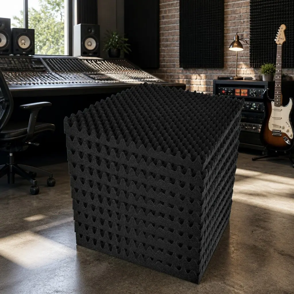 Acoustic Foam Eggshell Panels 20pcs 50x50x5cm Sound Absorption Soundproofing