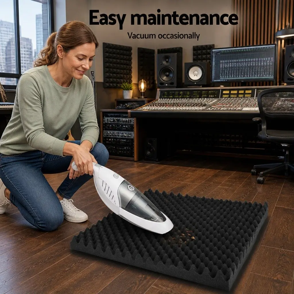 Eggshell Acoustic Foam Panels 40pcs 50x50x5cm Black