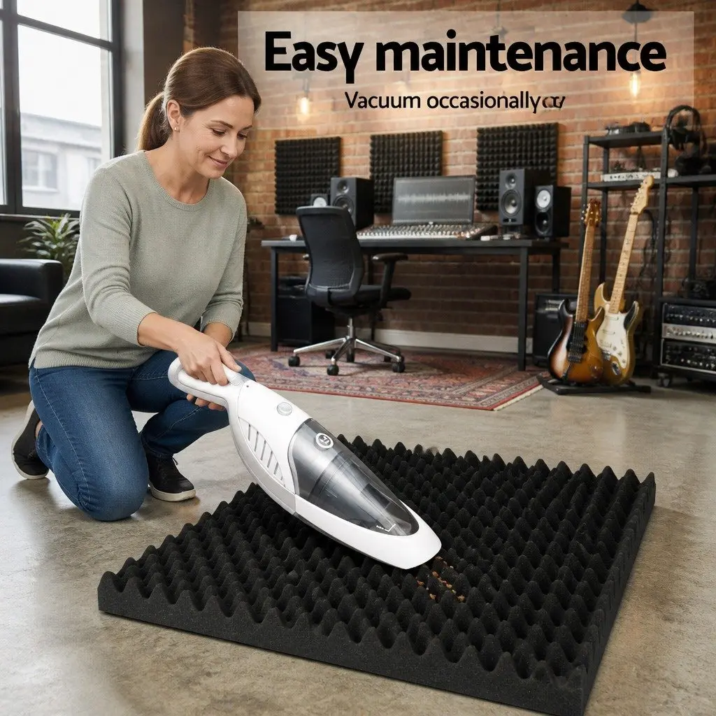 Acoustic Foam Panels for Sound Absorption 50x50x5cm Black 60 Piece