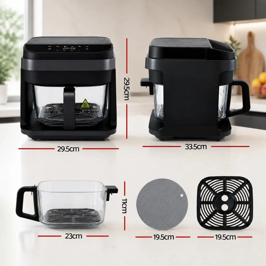 Air Fryer 5.5L Touch Control Electric Cooker 1200W Hot Air Circulation Black