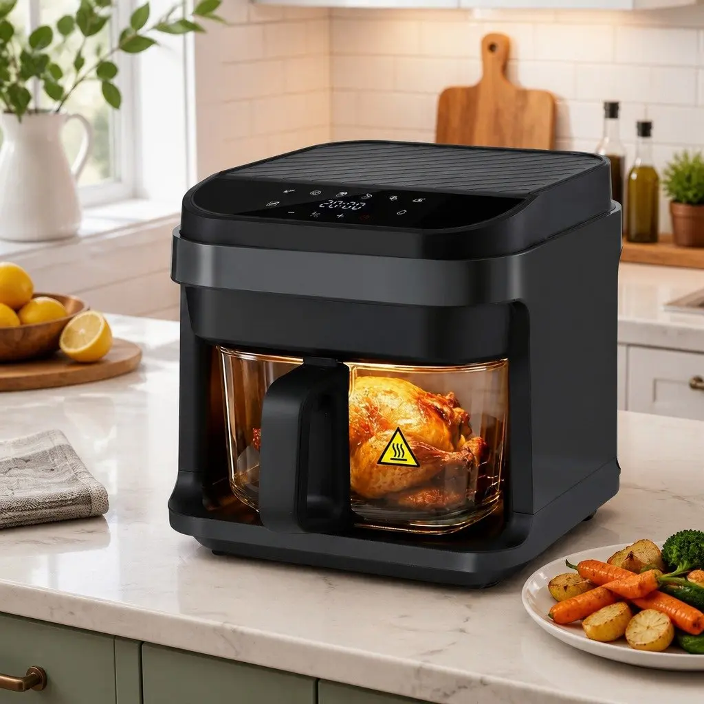 Air Fryer 5.5L Touch Control Electric Cooker 1200W Hot Air Circulation Black