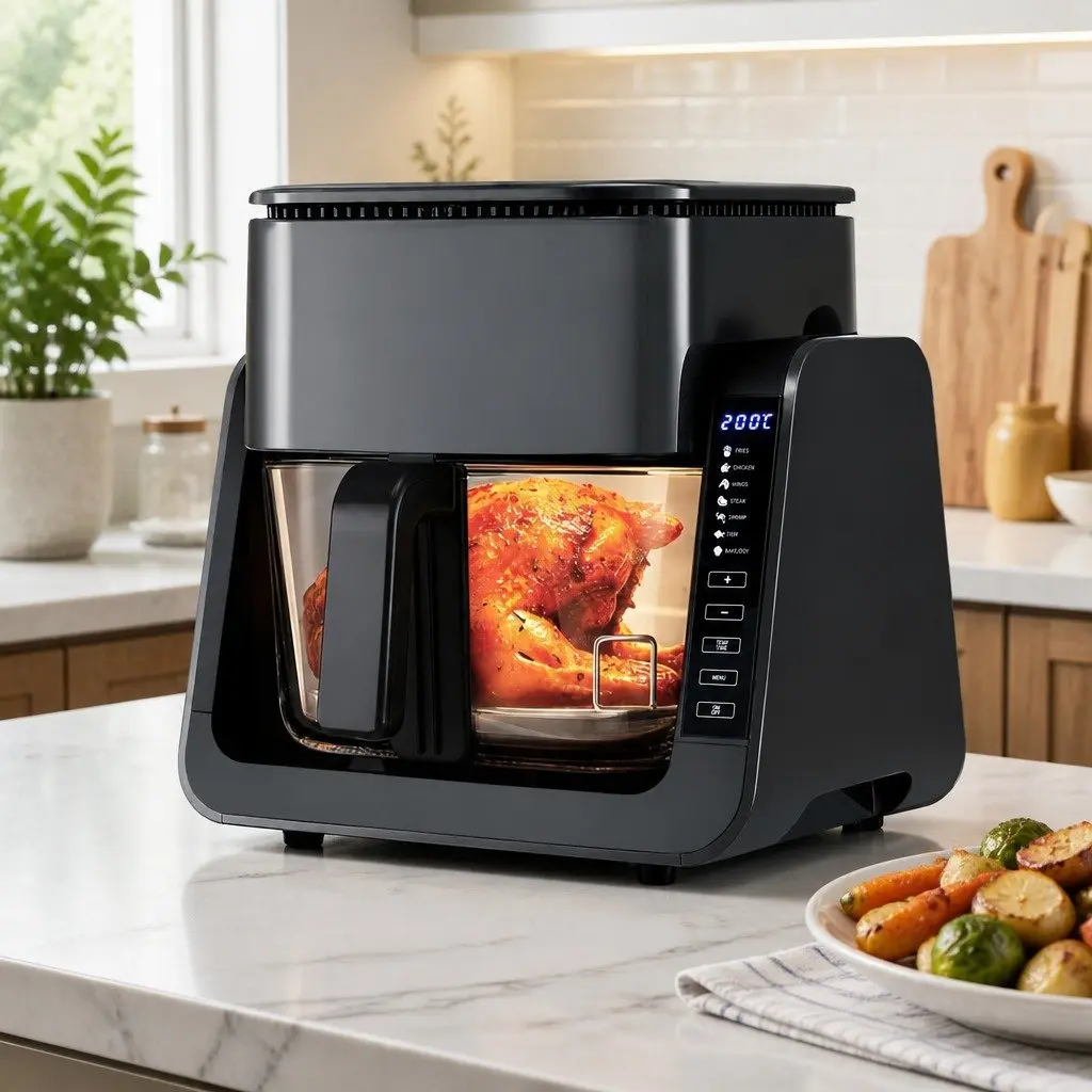 2-in-1 Air Fryer with BBQ Grill Top