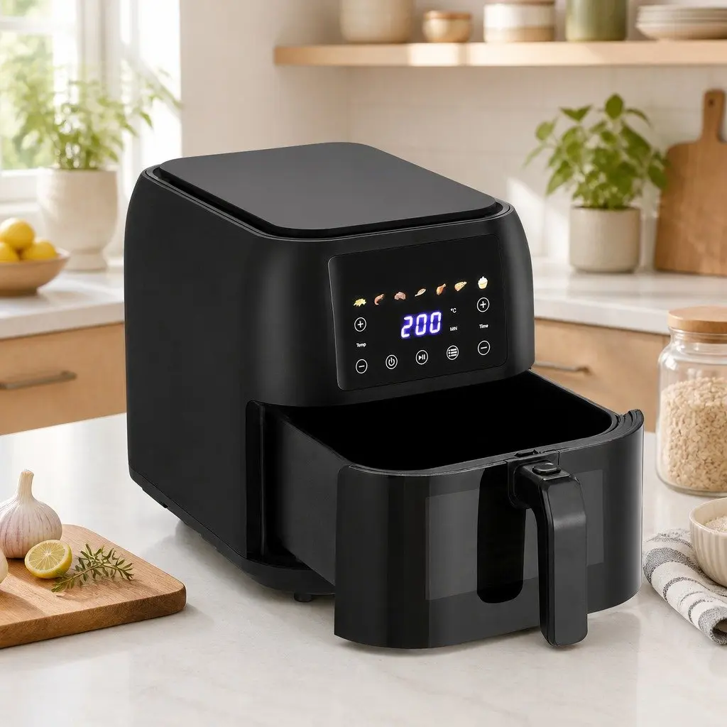 Air Fryer 8L LCD Touch Control Kitchen Cooking Appliance Black Frying Basket
