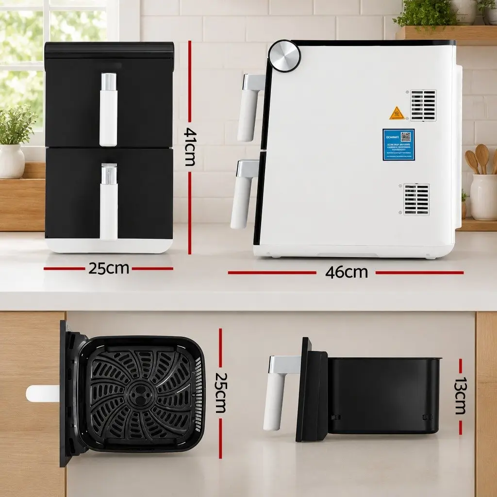 Air Fryer Oven for Kitchen 11L Dual Zone Independent Baskets Dual Temperature Control