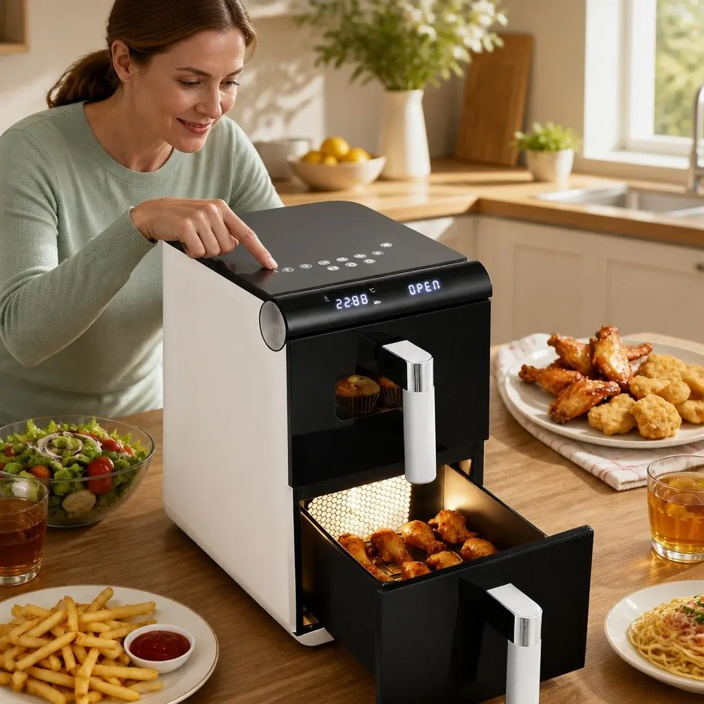Air Fryer Oven for Kitchen 11L Dual Zone Independent Baskets Dual Temperature Control