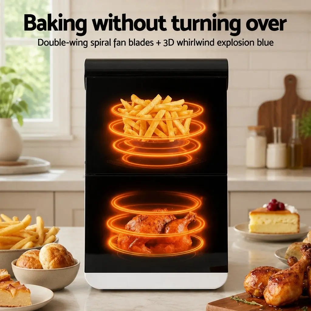 Air Fryer Oven for Kitchen 11L Dual Zone Independent Baskets Dual Temperature Control
