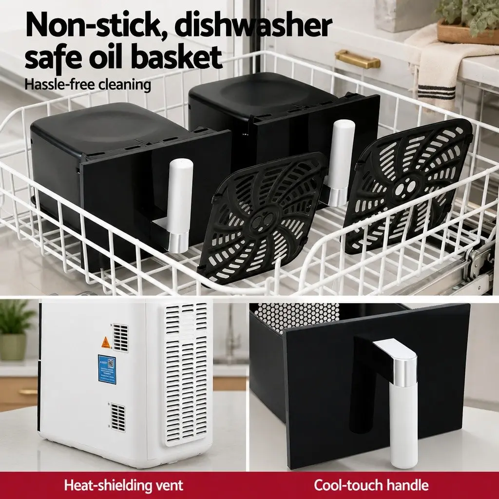 Air Fryer Oven for Kitchen 11L Dual Zone Independent Baskets Dual Temperature Control