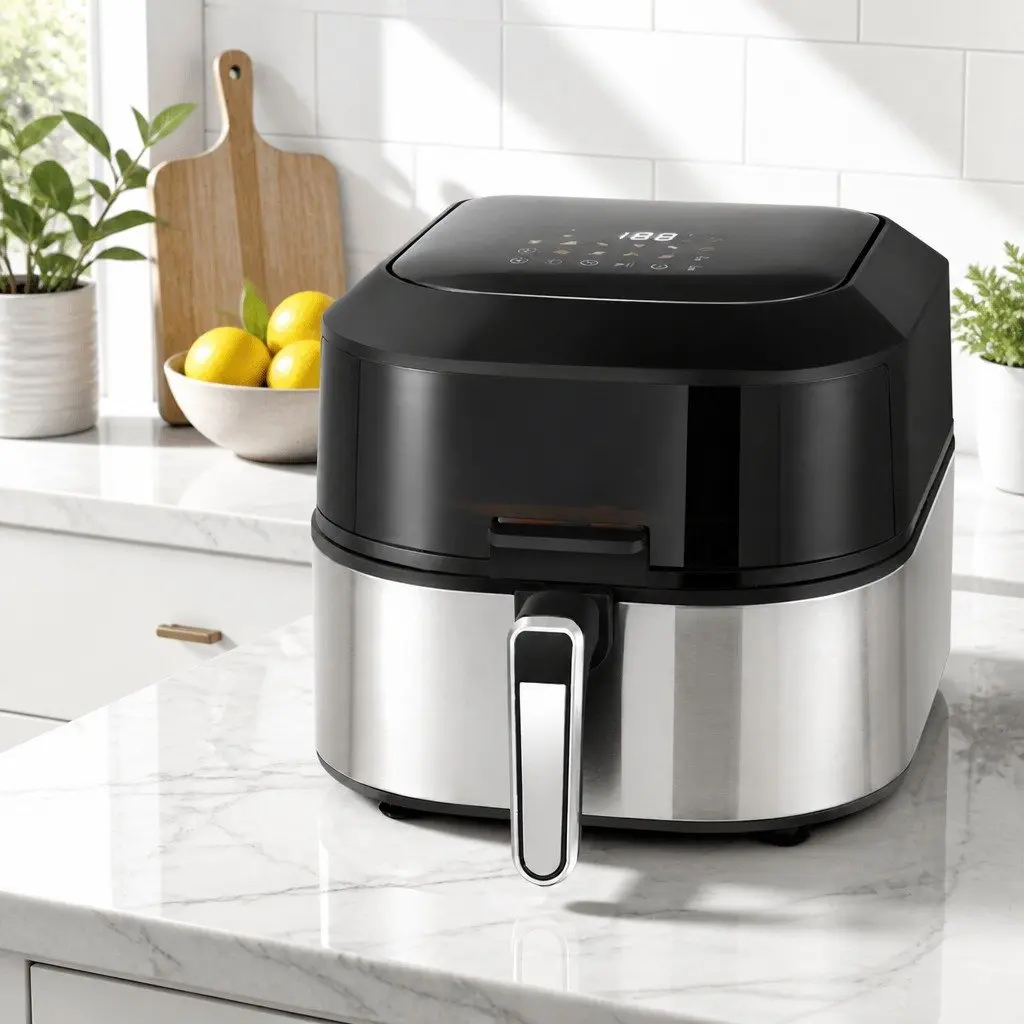 Air Fryer and Grill Kitchen 5.5L Capacity 1500W LCD Display Touch Control Black