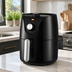 Air Fryer 2.5L Capacity Knob Control Black Kitchen Cooking Appliance Crispy Food