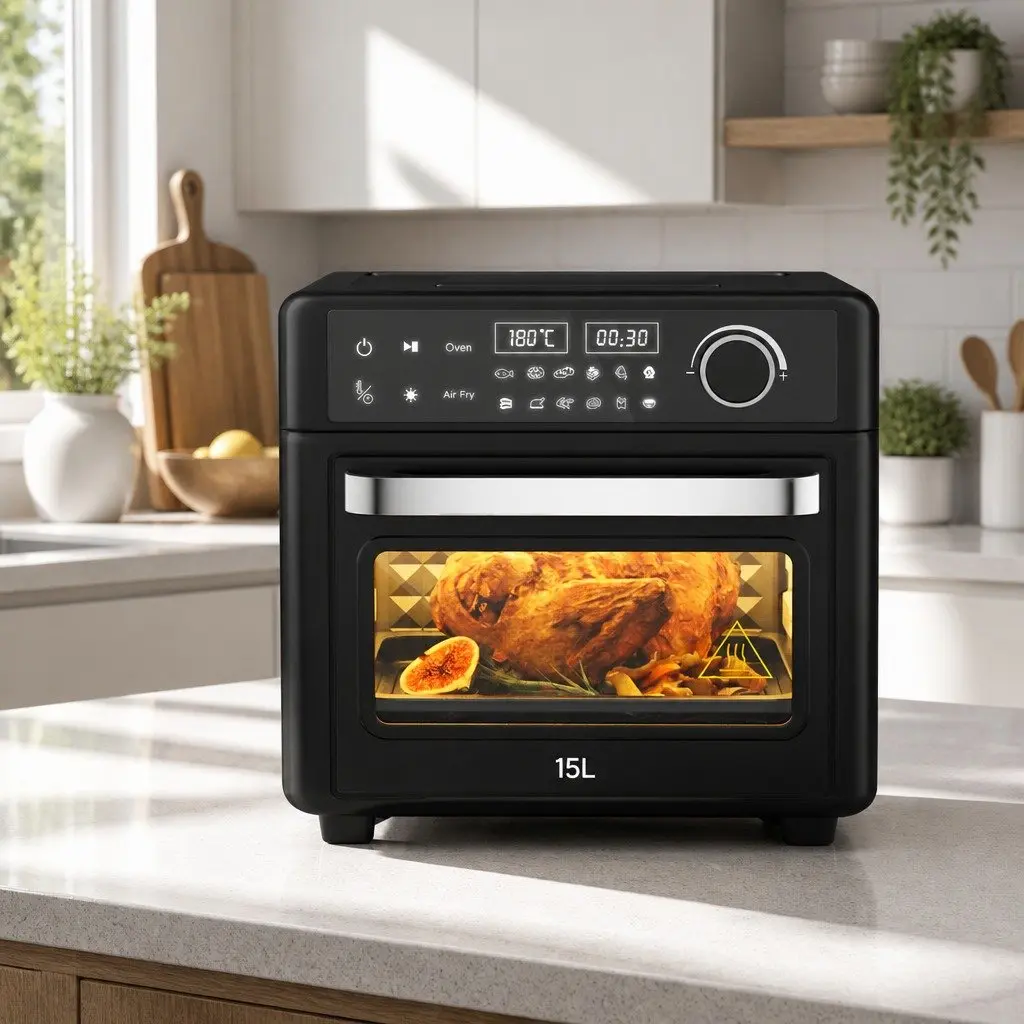 Air Fryer Oven 15L for Kitchen with LCD Touch Control and 12 Preset Cooking Programs