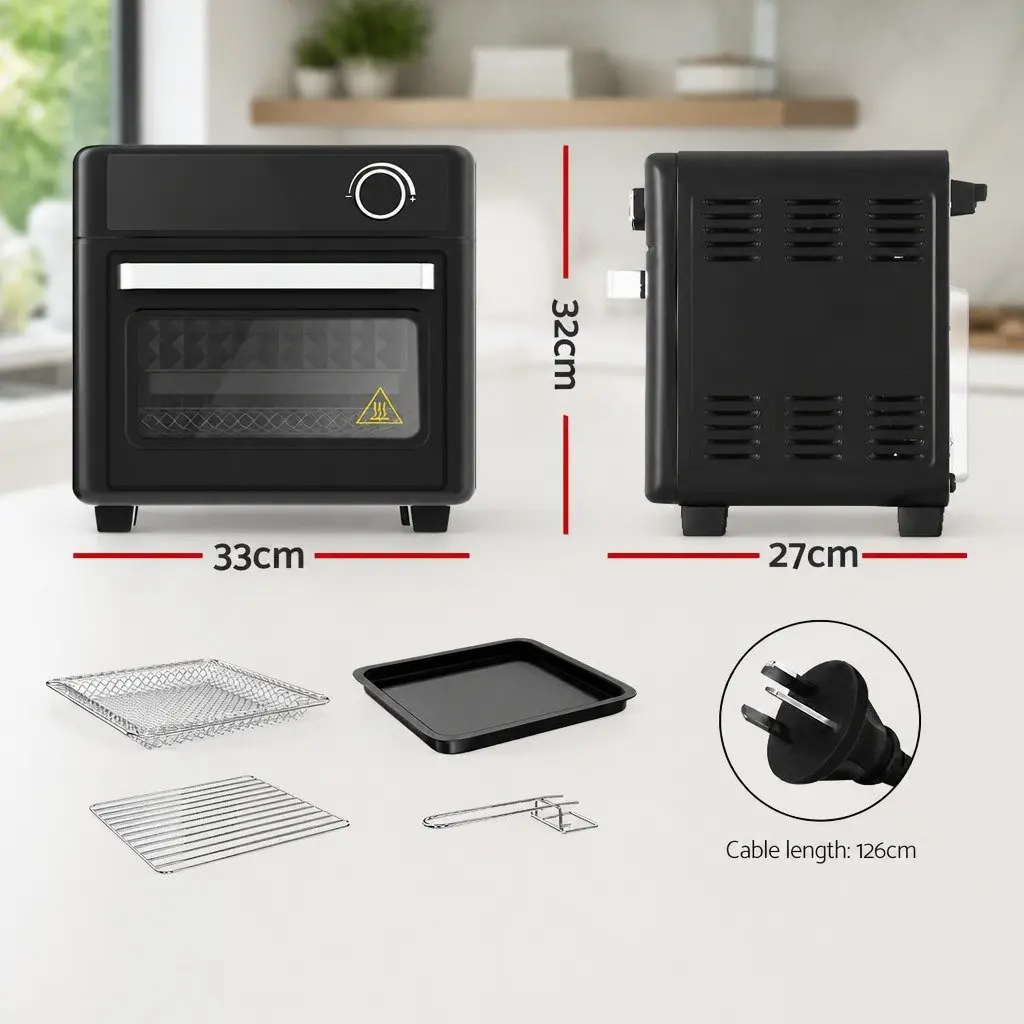 Air Fryer Oven 15L for Kitchen with LCD Touch Control and 12 Preset Cooking Programs