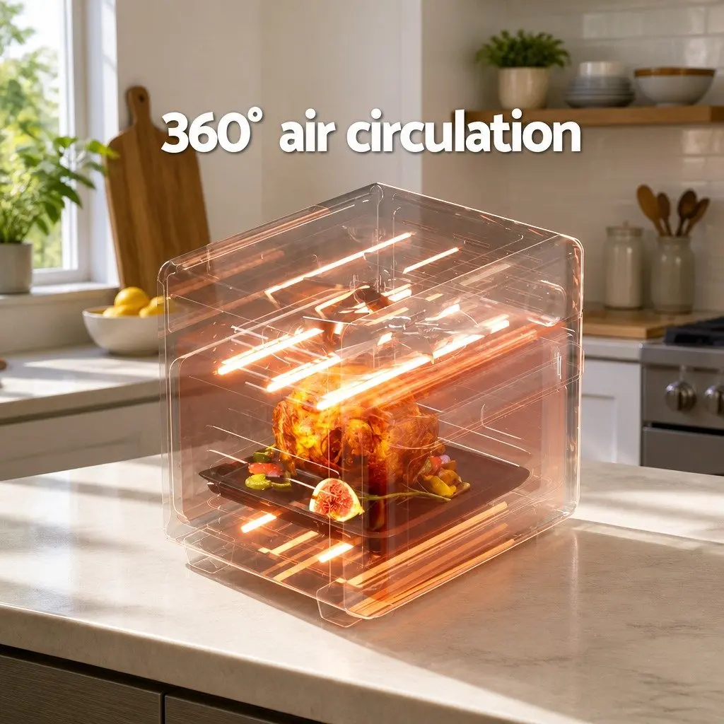 Air Fryer Oven 15L for Kitchen with LCD Touch Control and 12 Preset Cooking Programs