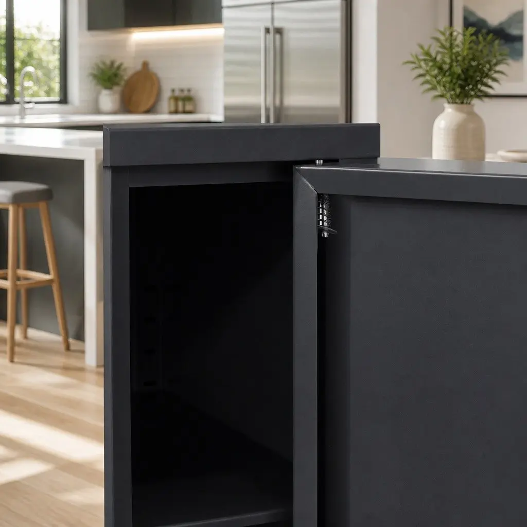 Buffet Sideboard Metal Cabinet Storage with Adjustable Shelf and Cable Hole