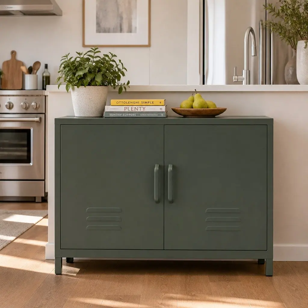 Metal Buffet Sideboard for Dining Room Living Space 100cm x 40cm x 64cm