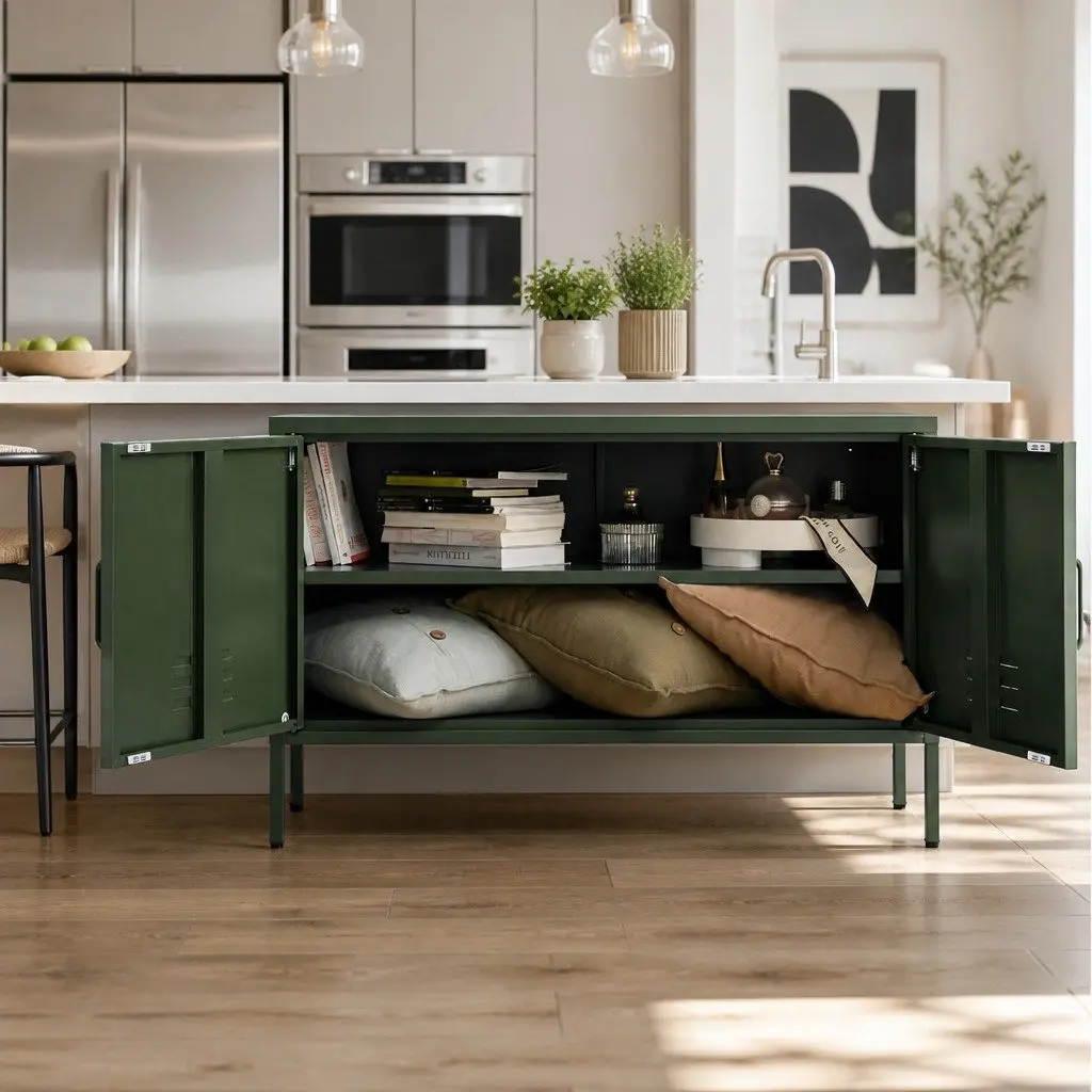 Metal Buffet Sideboard for Dining Room Living Space 100cm x 40cm x 64cm