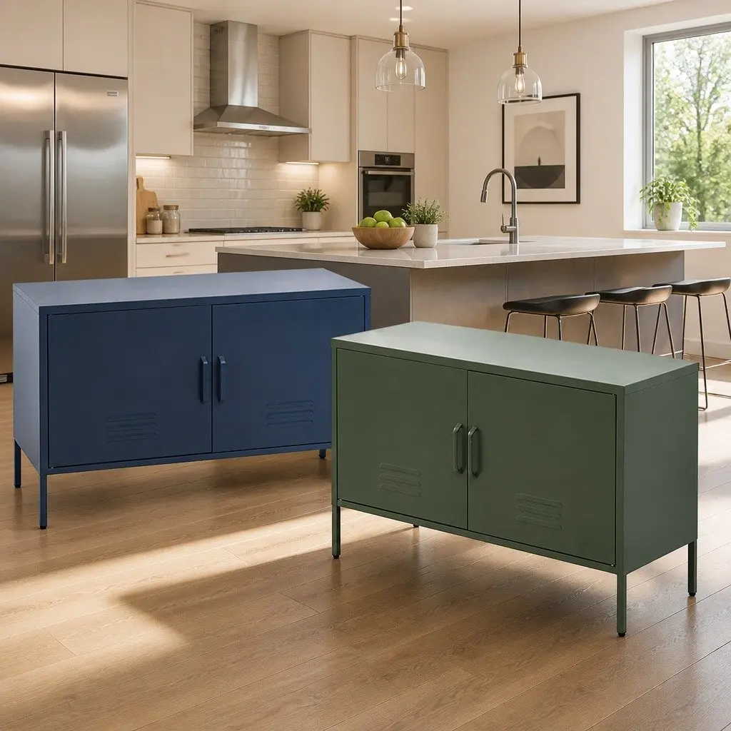 Metal Buffet Sideboard for Dining Room Living Space 100cm x 40cm x 64cm