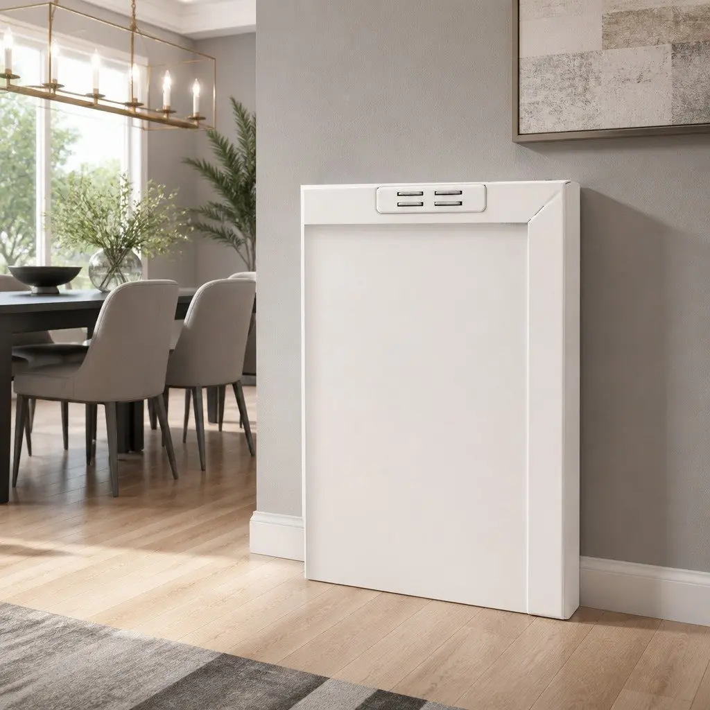 Buffet Sideboard Storage Cabinet for Dining Room White Metal 100cm W x 40cm D x 64cm H