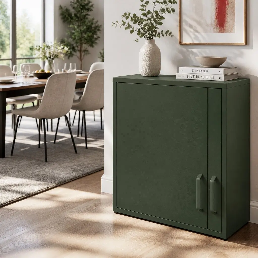 Green Metal Buffet Sideboard Cabinet