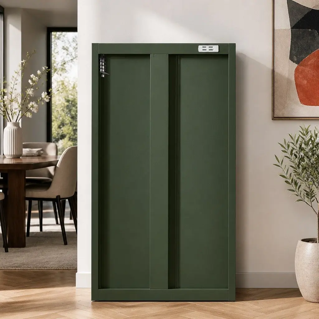 Green Metal Buffet Sideboard Cabinet