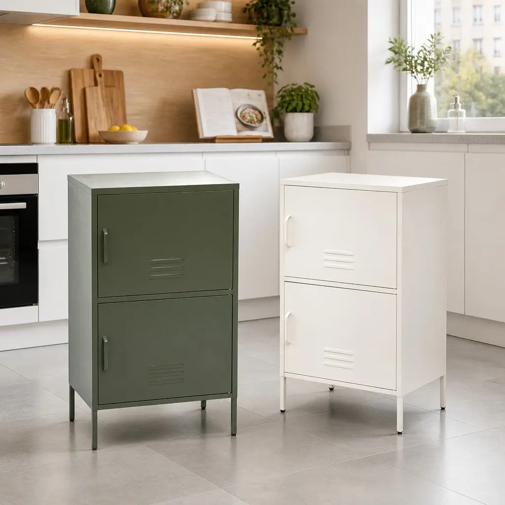 Green Metal Buffet Sideboard Cabinet Storage Dining Room 60cm W x 40cm D x 101.5cm H