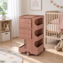 Detailed Specs: 5-Tier Pink Storage Trolley