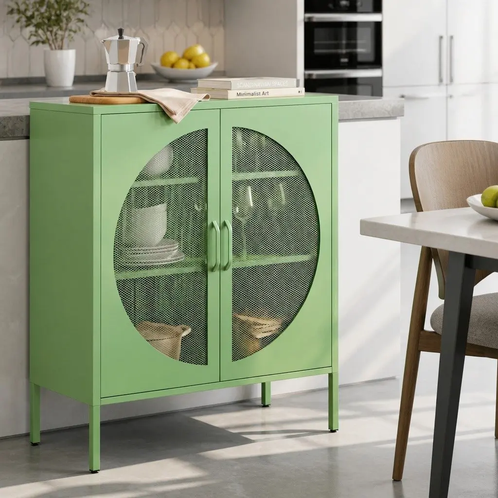 Light Green Buffet Sideboard Cabinet