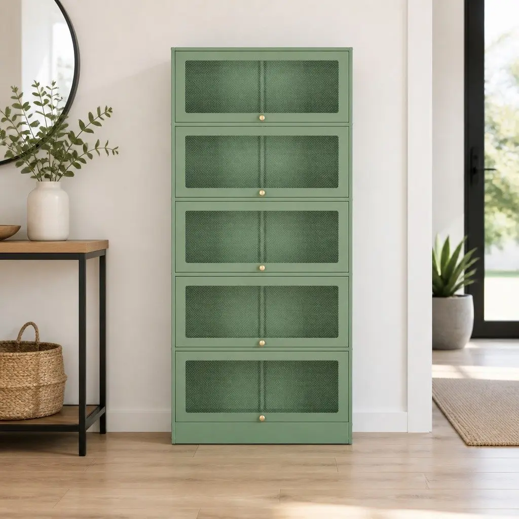 Light Green 5-Tier Buffet Sideboard