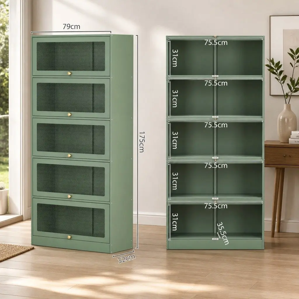 Light Green 5-Tier Buffet Sideboard