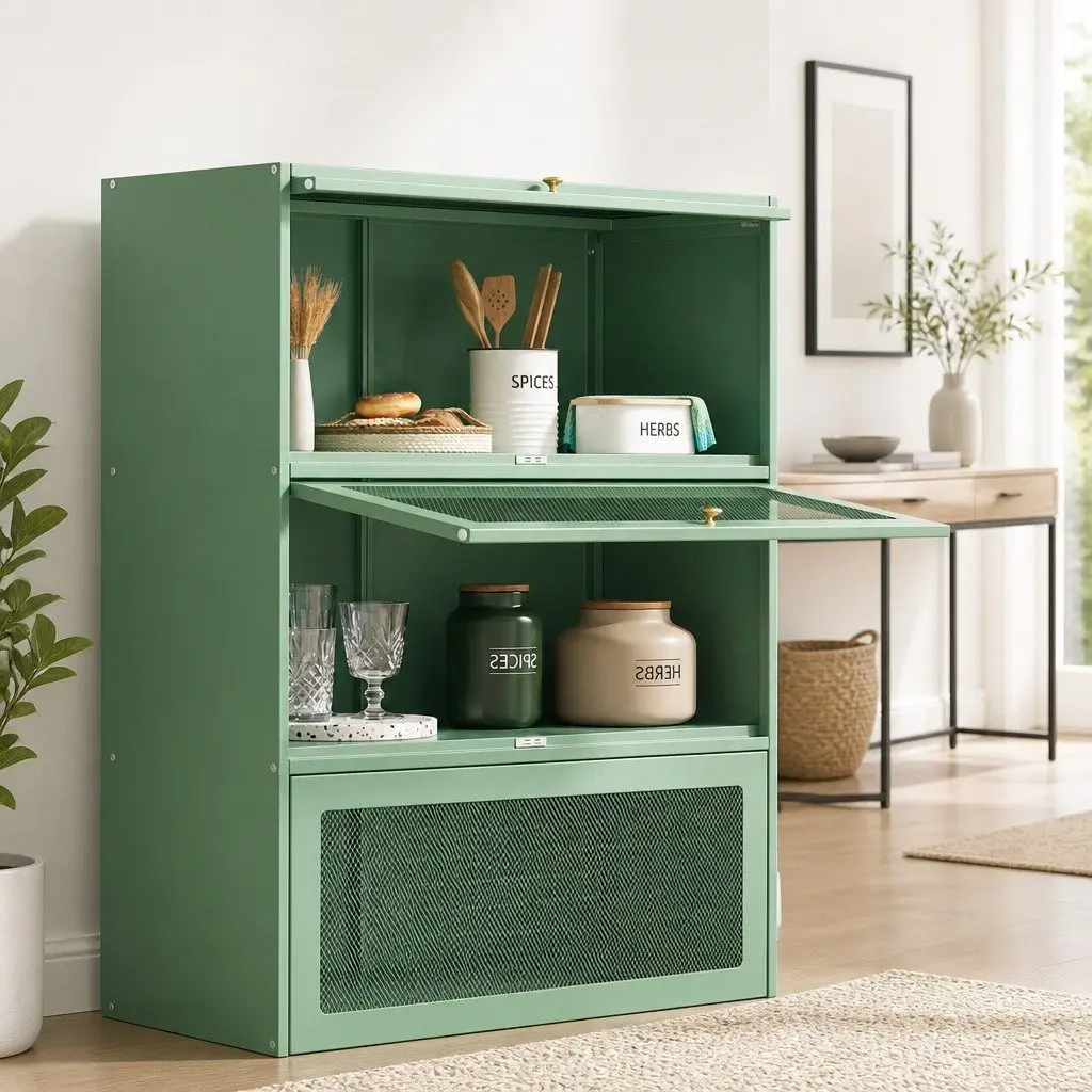 Light Green 5-Tier Buffet Sideboard