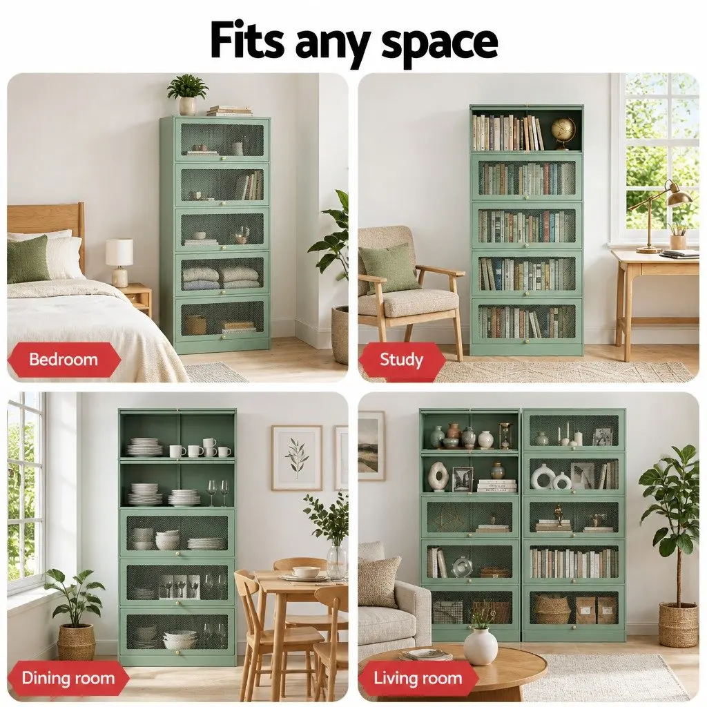 Light Green 5-Tier Buffet Sideboard