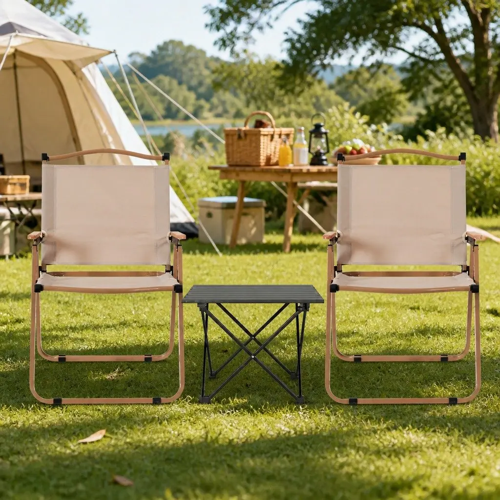 3 Piece Camping Table Chair Set Outdoor Folding Portable Picnic Beach Furniture
